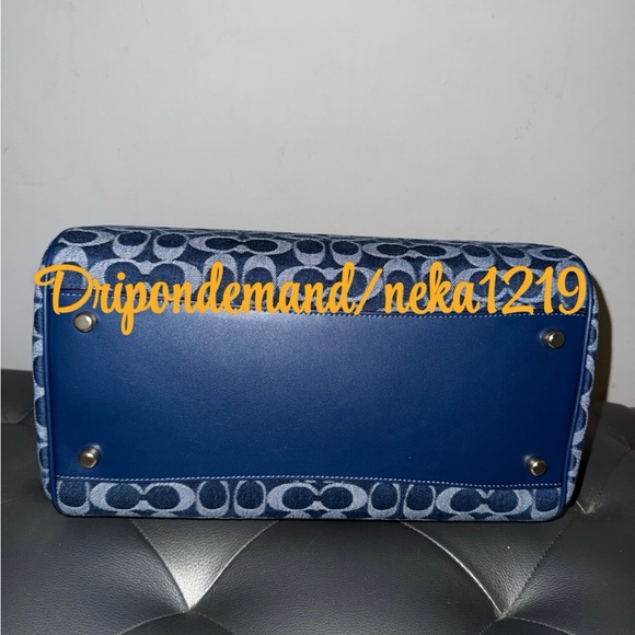 Coach Rowan Large Satchel Bag In Signature Canvas- Gold/Den Gold/Natural - Picture 7 of 11